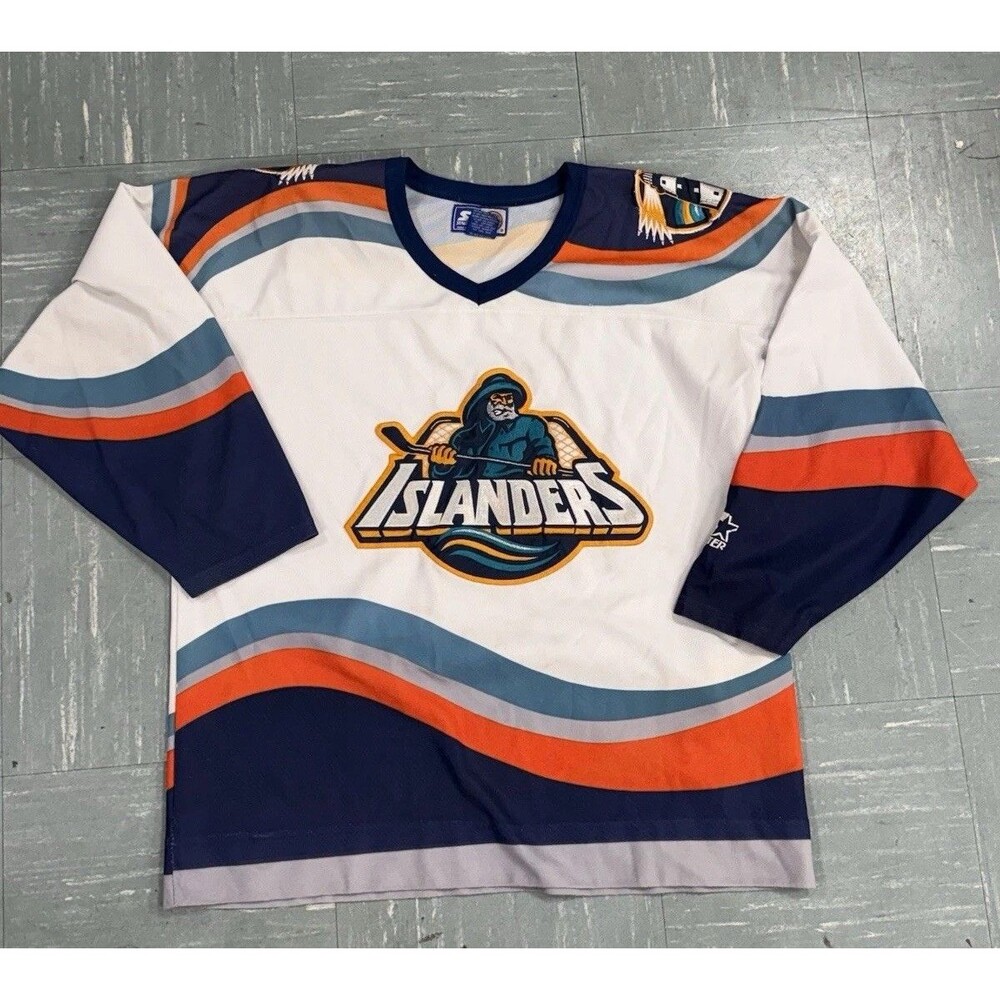 Vintage NY New York Islanders Jersey Adult Large Fisherman Authentic Hockey NHL